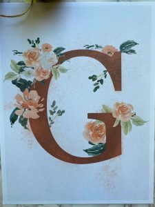 Baby Floral Initial Art Print