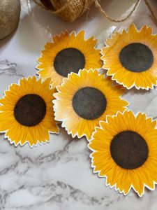 Die Cut Sunflower Stickers