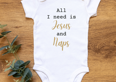 infant personalized onesie gift - Jesus and Naps