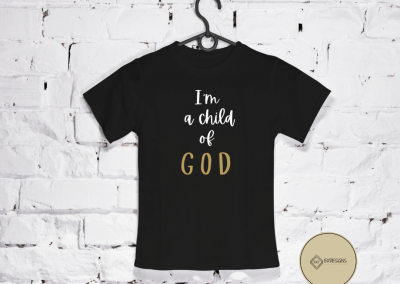 Toddler black tshirt - child of God